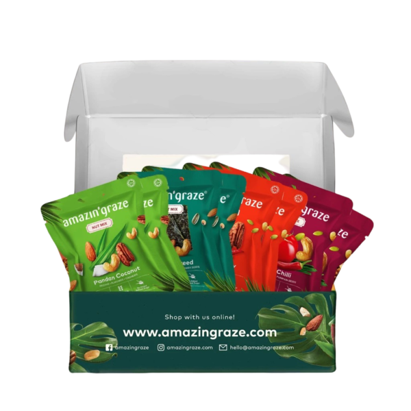 3431d44dda6dccbd8ac73e38e6ad357d.png Amazin' Graze Nuts Variety Box (8 x 30g)