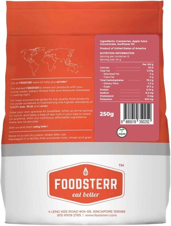 Foodsterr Natural Cranberries sweetened with Apple juice