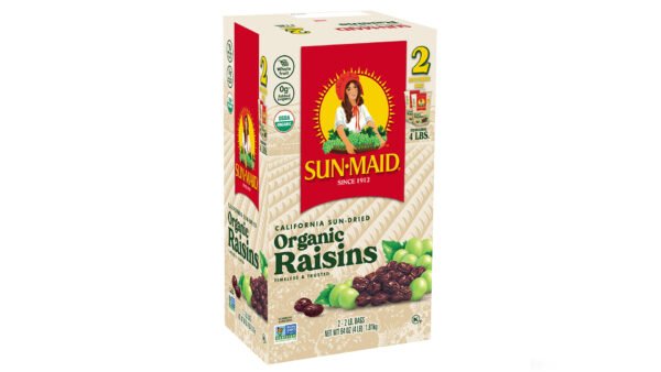 Organic-Raisins-2-2lbs-bags-front (1) Sun-Maid Organic Raisins Dried Fruit Snacks